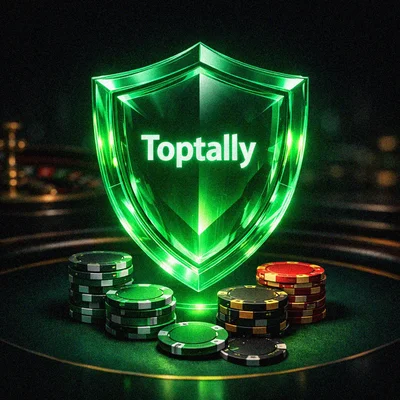 Glowing neon shield symbolizing responsible and safe gaming